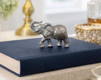 Vintage Pewter Elephant Figurine | PG 1993 | Small Elephant Statue | Classic Shelf Decor | 3” Tall