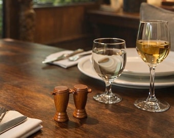 Wood Salt & Pepper Shakers Global Explorer Heritage Decor