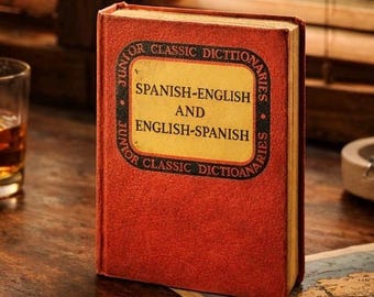 1941 Spanish–English Dictionary | Junior Classic Follett | Vintage Red Hardcover | Student Reference Book | Spanish English Translation