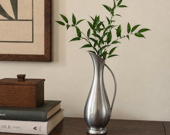 Royal Holland Pewter Daalderop Pitcher | Vintage Made in Holland Pewter Vase | Dutch Modernist Decor | Craftsman Home | European Decor