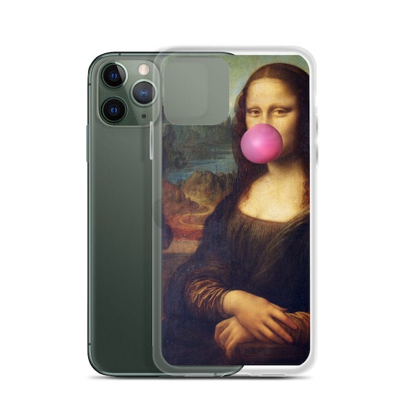 Bubble gum Mona Lisa iPhone case, Leonardo da Vinci iPhone case