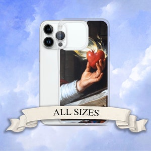 Hand with Heart Painting Detail iPhone Case, Renaissance Aesthetic iPhone Case