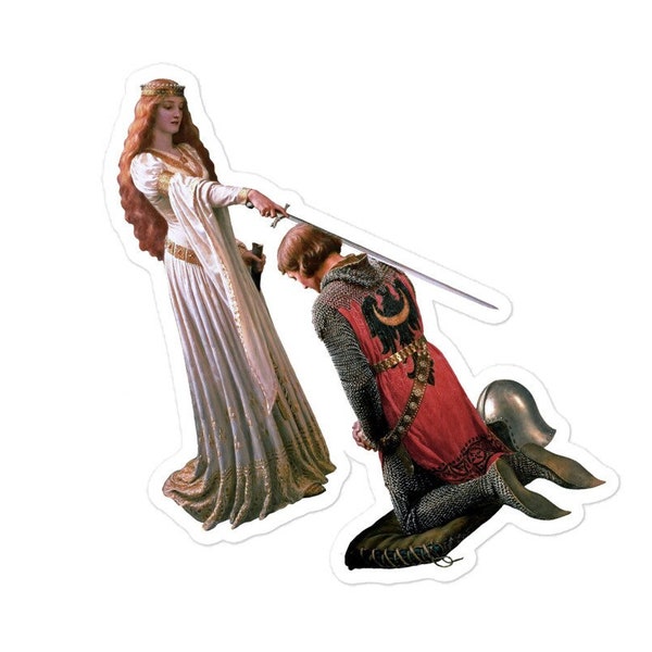 Edmund Leighton - The Accolade, Art History sticker, Art Laptop Sticker