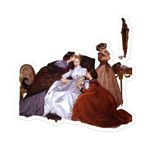 Auguste Toulmouche - The Reluctant Bride sticker, Fine Art Sticker, Laptop Sticker