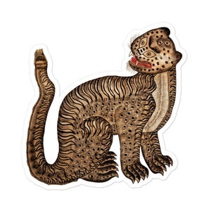 Adesivo tigre asiatica, adesivo per laptop d'arte asiatica
