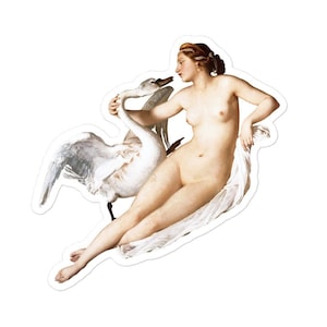 Leda et l’autocollant Swan, autocollant d’ordinateur portable d’art