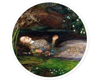 John Everett Millais - Ophelia sticker, Art History Sticker