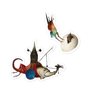 Conjunto de pegatinas de Hieronymus Bosch, pegatina de botella de agua de arte