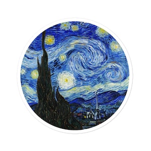 Vincent van Gogh Sticker, The Starry Night Laptop Sticker