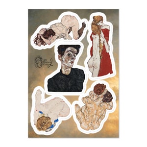 Hoja de pegatinas de Egon Schiele