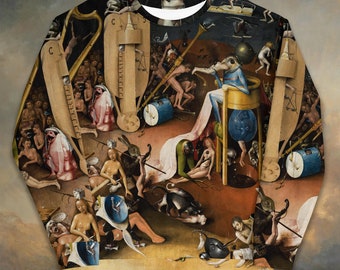 Unisex Hieronymus Bosch - Hell Sweatshirt, The Garden of Earthly Delights crewneck sweatshirt