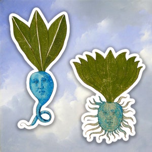 Set of 2 Weird Medieval Beetroot stickers, Funny Medieval meme sticker