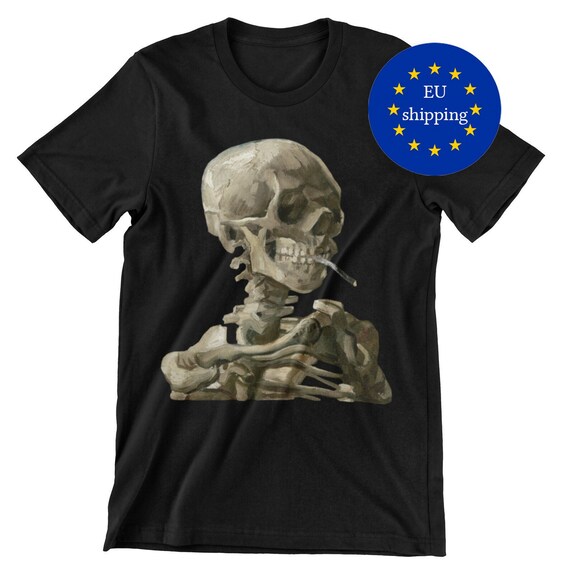Van Gogh Skeleton T-shirt Vincent Van Gogh Smoking Skull - Etsy Australia