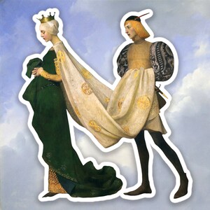 Marianne Stokes - Adesivo A Rainha e a Página, Adesivo História da Arte, Adesivo Art Laptop