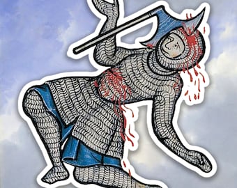 Weird Medieval knight sticker, Medieval meme sticker, Funny sticker