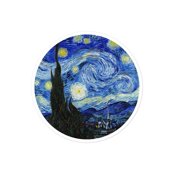Vincent van Gogh Sticker De Sterrennacht Laptop Sticker - Etsy Nederland