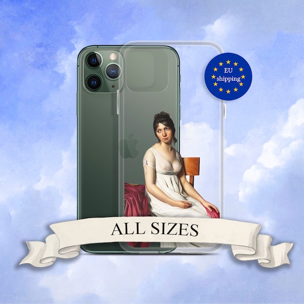 Jacques-Louis David - Portrait of a Young Woman in White iPhone Case, Aesthetic iPhone case EU shipping