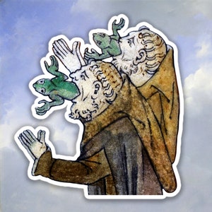 Sticker art médiéval étrange, sticker mème médiéval drôle