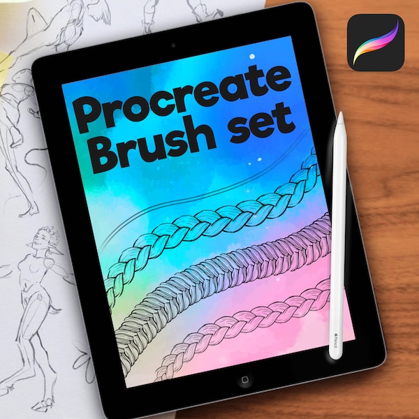 Procreate Brush Set - Straight Hair Braid Brushes