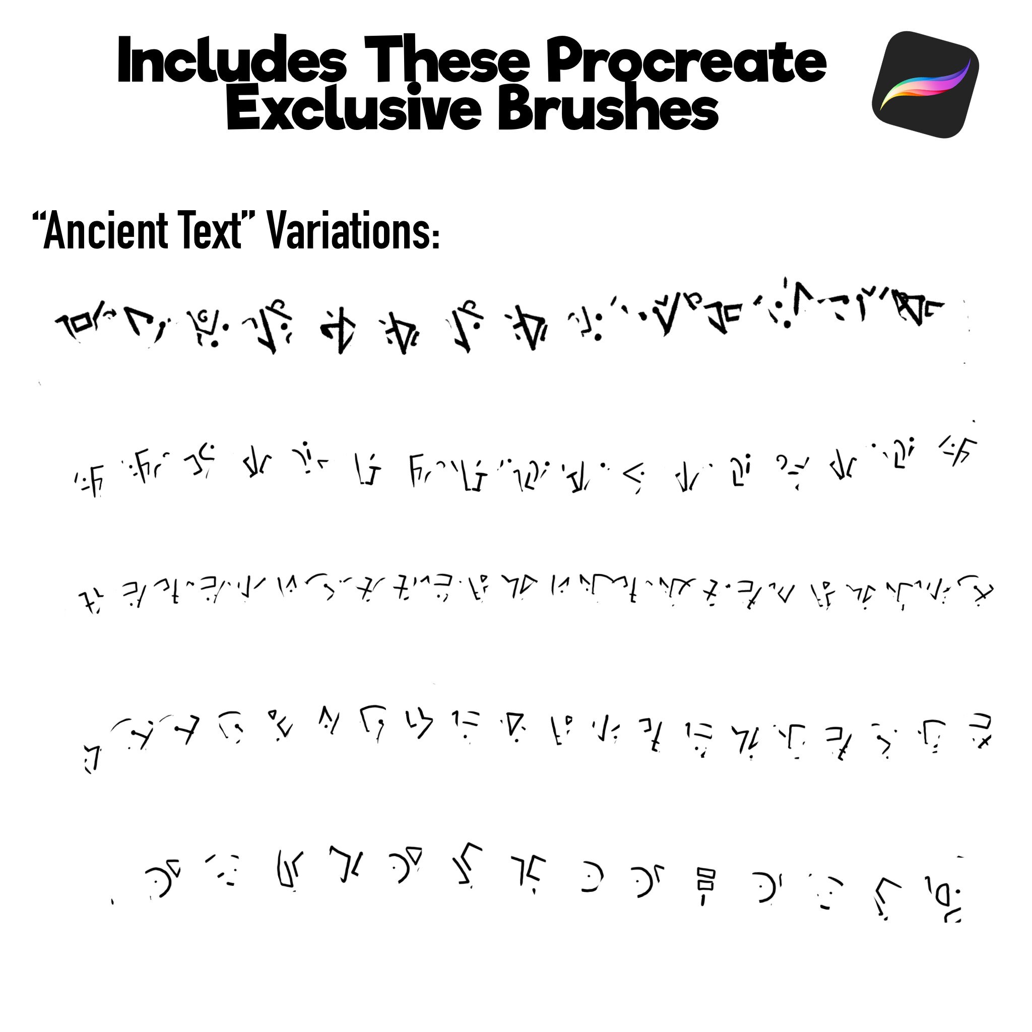 Procreate Brush Set - Mysterious Faux Text, Spells, Runes - Etsy