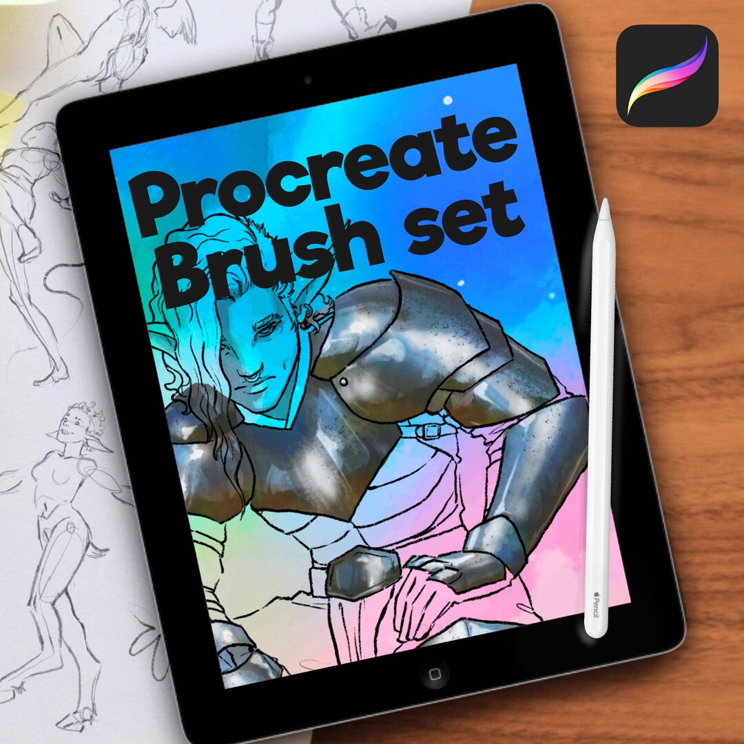 Procreate Brush Set Metal Rendering Etsy