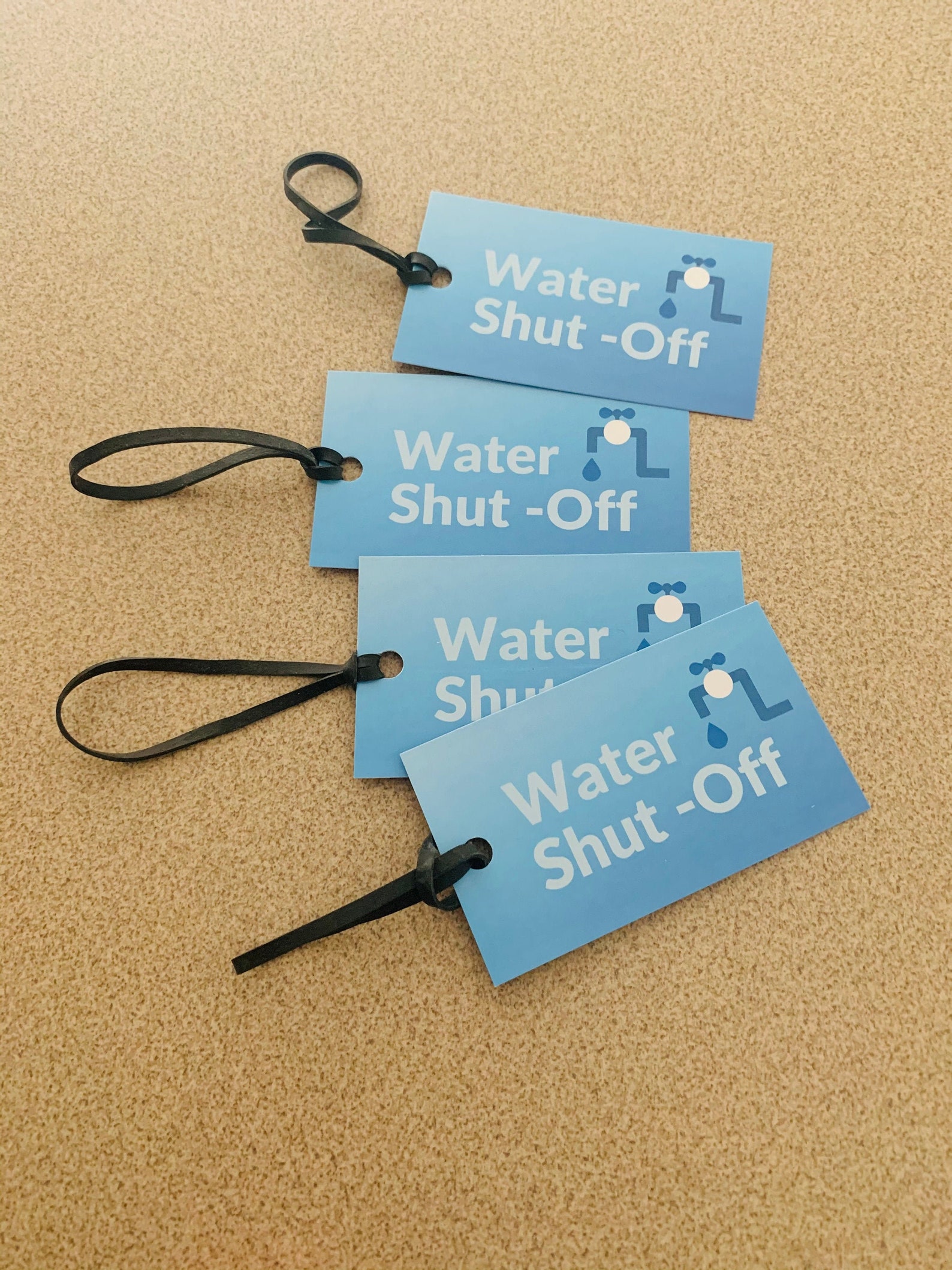 Water ShutOff Valve Hang Tags Plumbing Label Etsy