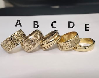 Brass Ring Set, Simple Brass Ring For Women and Men, Indian Traditional brass ring, Ethnic Brass Ring, Wide Gold Band Ring, Minimalist Rings