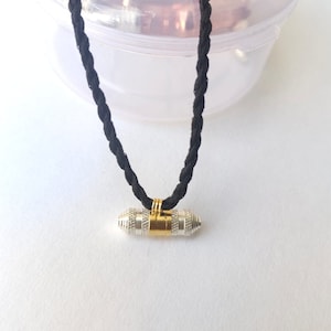 Silver Taweez With Black Thread, Silver Locket Pendant, Silver Kavach Taweez, Prayer Locket Necklace, Amulet Locket