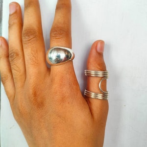 Arthritis Ring, Thumb Ring, Splint Knuckle Ring, Silver Ring for Women, Simple Midi Ring, Statement Ring, Chunky Dome Ring, Mothers Day Gift