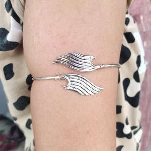 Minimalist Arm Cuff, Wings Gold Arm Band, Gold Upper Arm Cuff Bracelet, Silver Arm Band, Arm Cuff Gold, Gift For Her