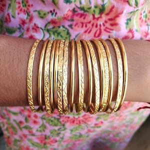 Indian Gold Bangle, Gold Filled Bangle, Gold Bracelet, Bangle, Gold Filled Bracelet, women Gold Bangle, Stacking Bangle, Gold Bangles