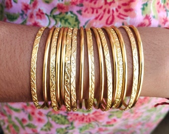 Indian Gold Bangle, Gold Filled Bangle, Gold Bracelet, Bangle, Gold Filled Bracelet, women Gold Bangle, Stacking Bangle, Gold Bangles