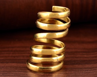 Arthritis ring for lateral deviation, Bending sideways finger splint, Adjustable hammered brass, silver & Brass ring, Jewelry