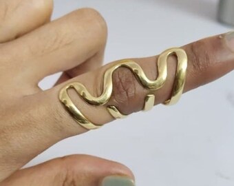 Arthritis finger splint adjustable sterling silver 925 or yellow brass one piece