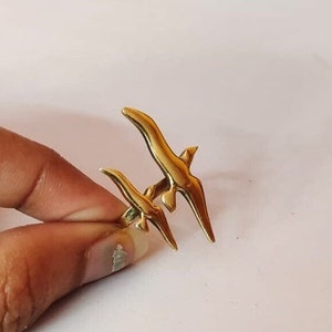 Seagulls bird ring, Swallow Bird ring, little dove ring, Open Ring, Stacking Ring, Brass Bird Band, flying bird ring, Adjustable Ring Bild 5