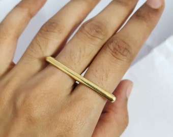 Double finger band ring, minimal ring, double band ring, double bar ring, double finger ring, two finger ring, double ring,personalized gift