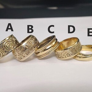 Ensemble de bagues en laiton, bague simple en laiton pour femmes et hommes, bague traditionnelle indienne en laiton, bague ethnique en laiton, bague large en or, bagues minimalistes