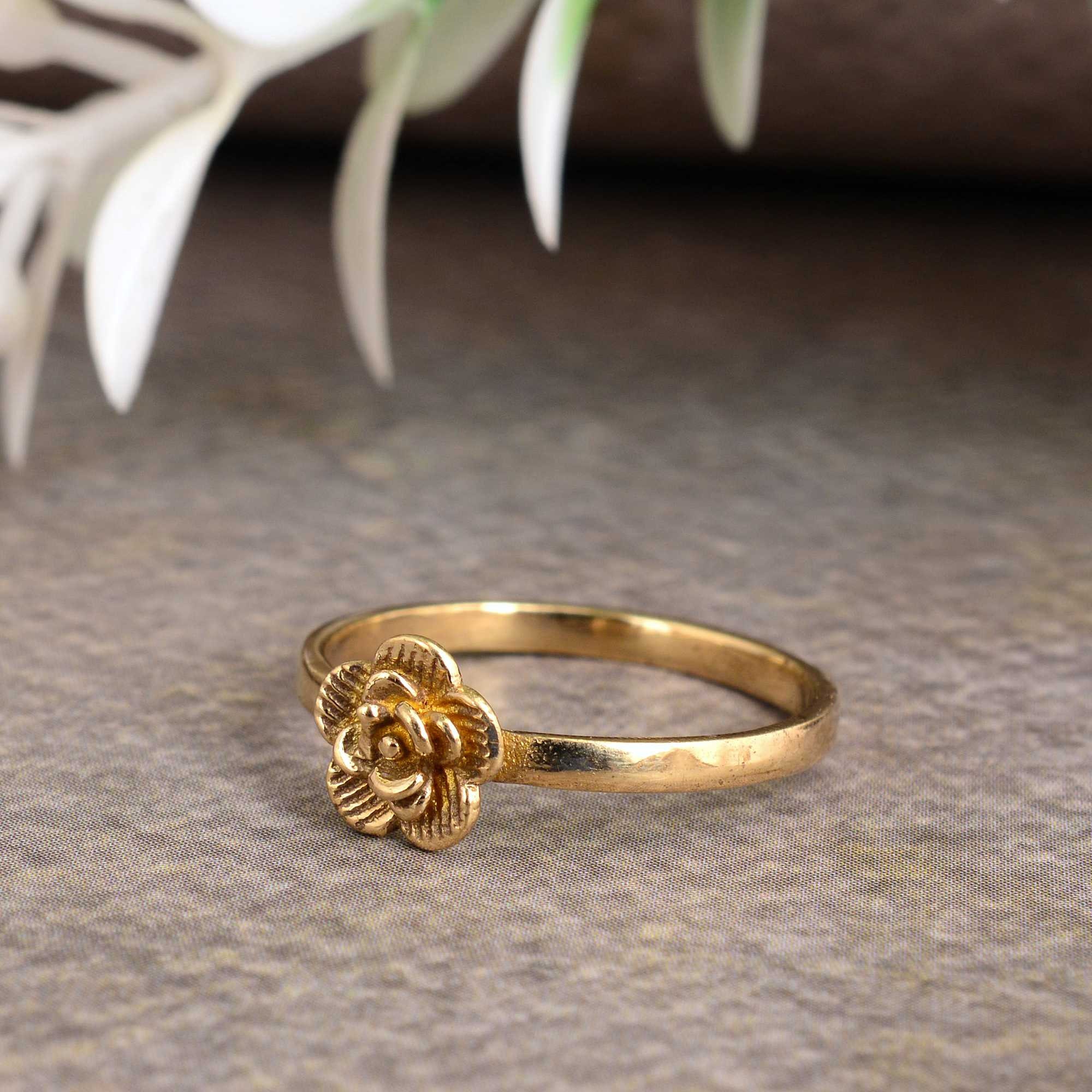 Boho Rose Fleur Finger Ring Doigt floral d'or Bijoux d'empilement réglable de pétale ouvert de rose vintage pour femmes