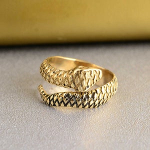 Gold Snake Ring, Adjustable Ring, Snake Ring, Band Ring, Statement Ring, Handmade Ring, Birthday Ring, Jewelry