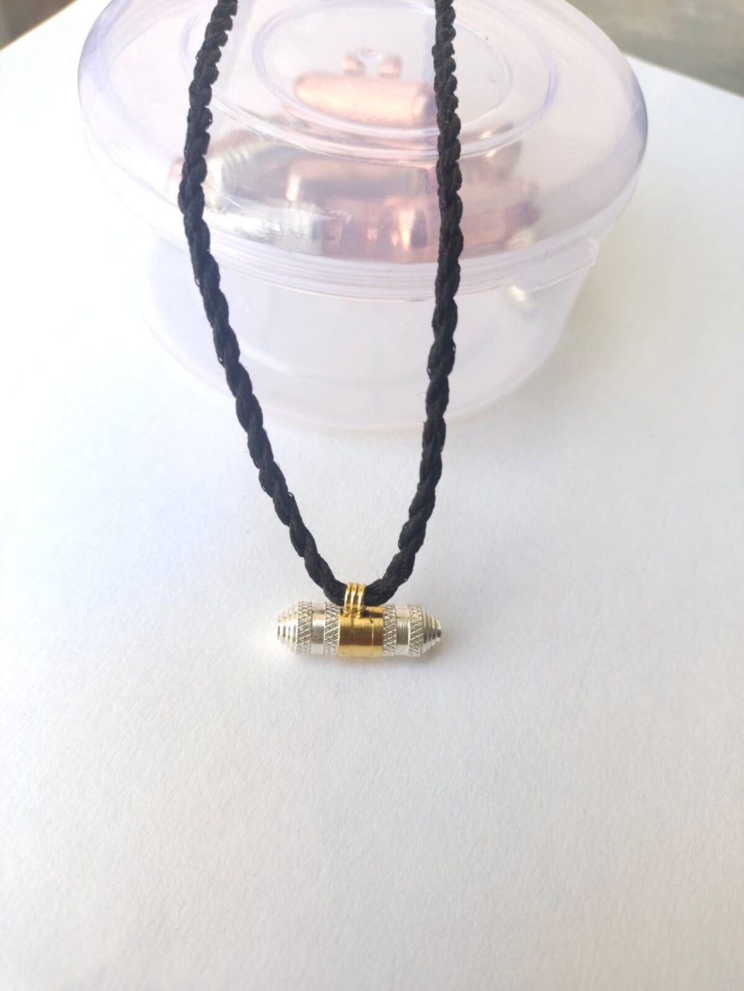Silver Taweez With Black Thread, Silver Locket Pendant, Silver Kavach ...