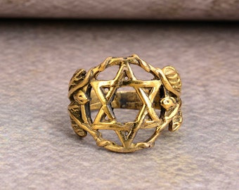 Star of David Ring, David Star Jewelry Ring, Magen David Ring Gold, Jewish Jewelry, Gift For Bat Mitzvah