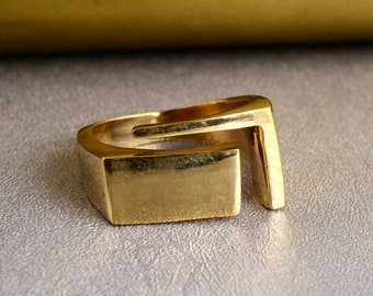 Chevalière classique, Chevalières pour homme, Alliance, Bague vintage, Chevalière en or, Cadeau pour petit ami, Bague unique, Bague d'auriculaire, Chevalières