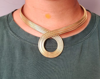 Brass gold choker,tribal choker,ethnic choker,wire cuff choker,collar necklace,statement choker neck cuff choker,choker for jewelry making