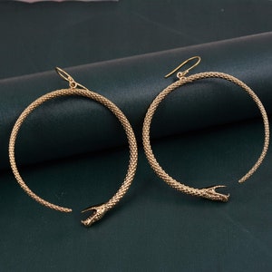 Snake earrings, Silver snake earrings for Women, Gothic Earrings, Serpent Earrings, Silver Earrings, Snake Jewelry, Large snake earrings