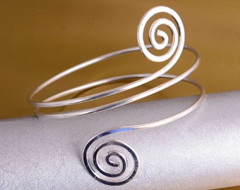 Minimalist Spiral Arm Cuff, Gold Arm Band, Spiral Upper Arm Band, Adjustable Arm Bracelet, Minimalist Gold Arm Cuff, Arm Jewelry For Women