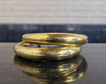 Chunky Geometric Gold Bangle, Gold Bracelet Cuff, Gold Brass Cuff Bracelets, Modern Design Statement Cuff Bangle for Women