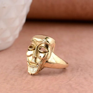 Gold comedy tragedy mask ring, Theater mask ring, Happy sad face ring, Drama mask ring, Opera mask ring, Gift for actress