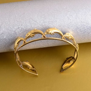 Gold adjustable Fish cuff bracelet, fish lovers, Sealife bangle, open unique, textured cuff bracelet, Mothers Day Gift, Gift For Her
