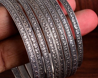 Antique Silver Bangle/bracelet Oxidized German Silver Bangle Set