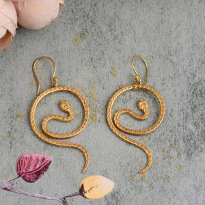 Gold Snake Earrings,Boho Snake Earrings,Snake Dangle Earrings,Dainty Earrings,Serpent Earring,Boho Jewelry,Minimalist Earrings,Gift For Her